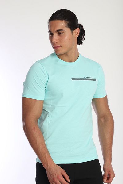 NEED LİFE Men's Crew Neck Stripe Printed 100% Cotton T-Shirt