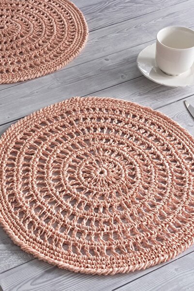 DECORDEM Noville Kağıt Ip 2'li Supla, Amerikan Servisi, Dekoratif Altlık, 36cm