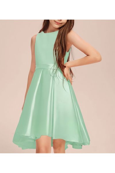 nsmkidslife Mint Green - Κομψό κοντό ασύμμετρο κοριτσίστικο φόρεμα για γενέθλια και αποφοίτηση
