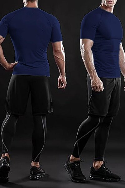 GHASSY CO. Ghassy Co Чоловіча преміум фітнес спортивна футболка дихаюча швидковисихаюча зі світловідбивачем з чубчиком