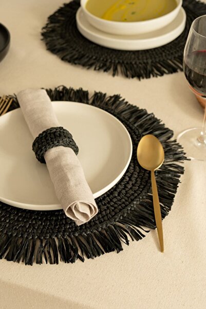 DECORDEM Rofie Rafya 2 Li Supla, Amerikan Servisi, Dekoratif Altlık, Handmade...