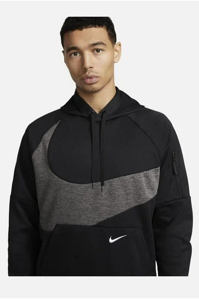 Nike Men's Black Therma Fit Swoosh Pullover Sweatshirt
