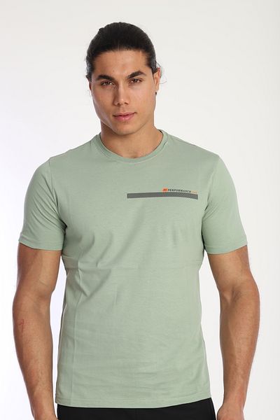 NEED LİFE Men's Crew Neck Stripe Printed 100% Cotton T-Shirt