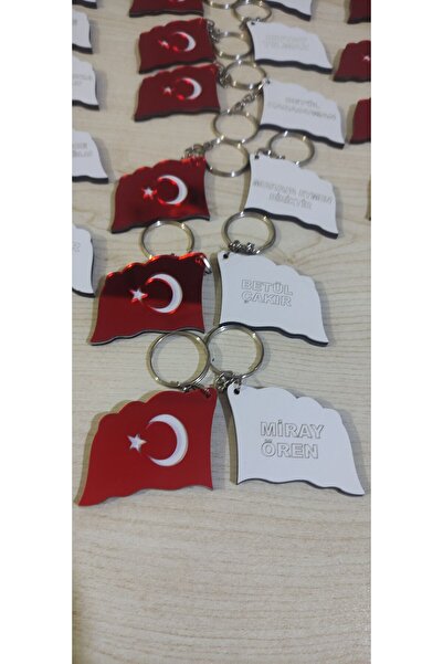 hayalimhediyelik Hediyelik Isimli Pleksi Bayrak Anahtarlık Dalgalı 15 Adet