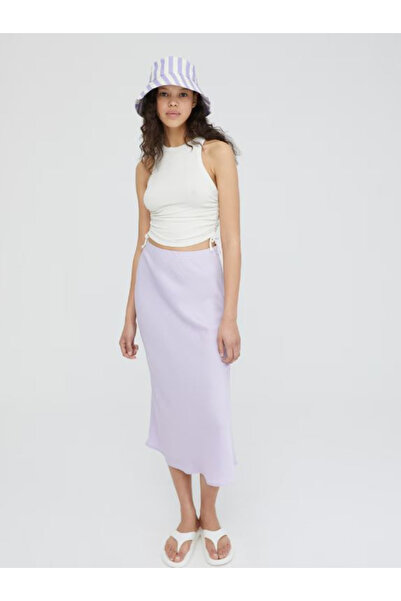 Rooted Bluză cu șireturi laterale din stofă pentru camisole cu nervuri - mâne...