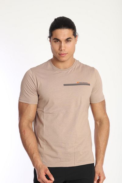 NEED LİFE Men's Crew Neck Stripe Printed 100% Cotton T-Shirt