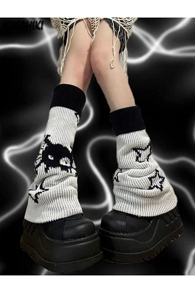 Köstebek New Style Stars And Cute Monster Winter Camping Leggings