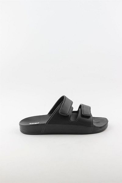 AkınalBellaa Παντόφλες Unisex με διπλό Velcro Akınalbella Μαύρες
