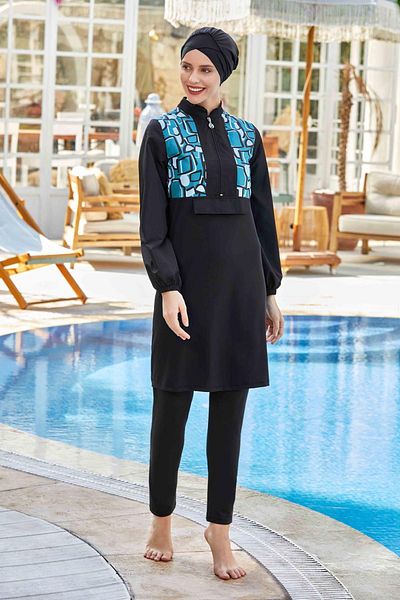 REMSA Martina 8260 - Πλήρως καλυμμένο μαύρο μαγιό Hijab