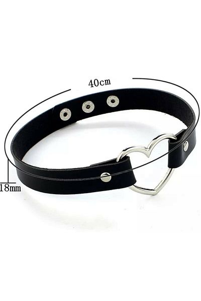 Köstebek Ars Harajuku Gothic Punk Heart Choker Leash