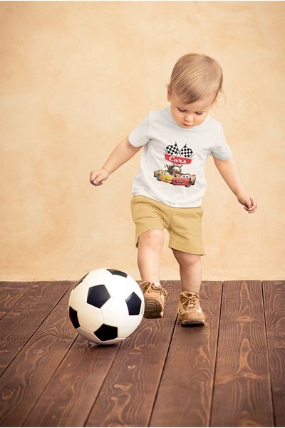 Fuddy Moda Cars Printed Unisex Παιδικό T-Shirt - Cars Written Baby T-shirt