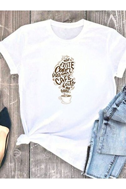 CLASSY.MODA تي شيرت نسائي من جيرسي واحد - تي شيرت أبيض مطبوع كبير الحجم بياقة...