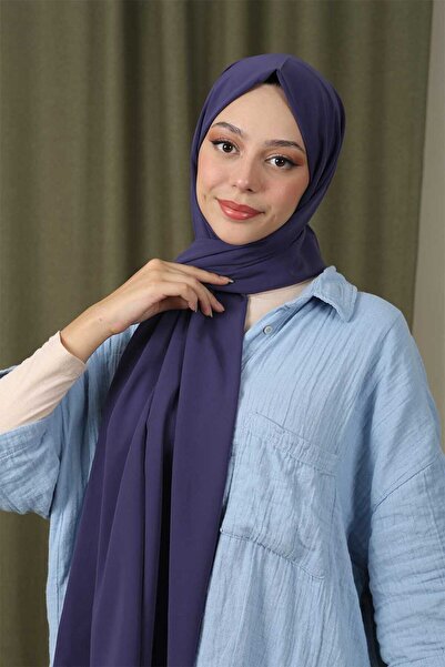 Trablus Tessetür Kadın Lüks Medine İpeği Şal Mor