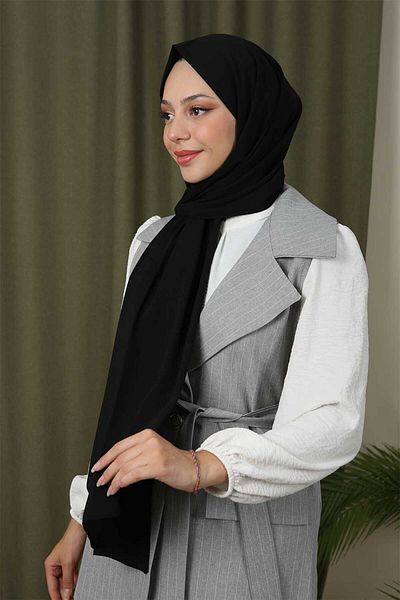 Trablus Hijab Women's Medina Silk Shawl Black