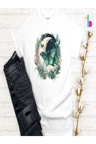 CLASSY.MODA Γυναικείο T-Shirt Single Jersey - Λευκό εμπριμέ μπλουζάκι με κοντό μανίκι με λαιμόκοψη