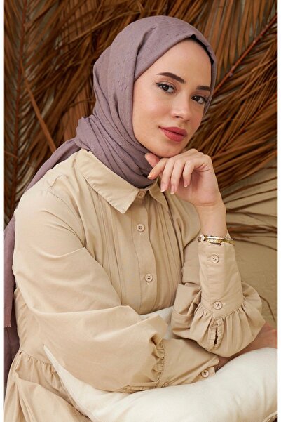 Mides scarf Bambu Kraş Şal Modeli- Sütlü Kahve