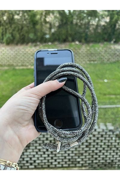 KARANER Anthracite Phone Neck Strap with Stone