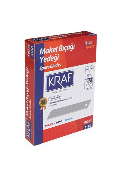 KRAF Maket Bıçağı Yedeği Geniş 100 Lü 618g