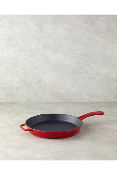 English Home Demir Döküm Yuvarlak Grill Tava 28x4 cm Kırmızı