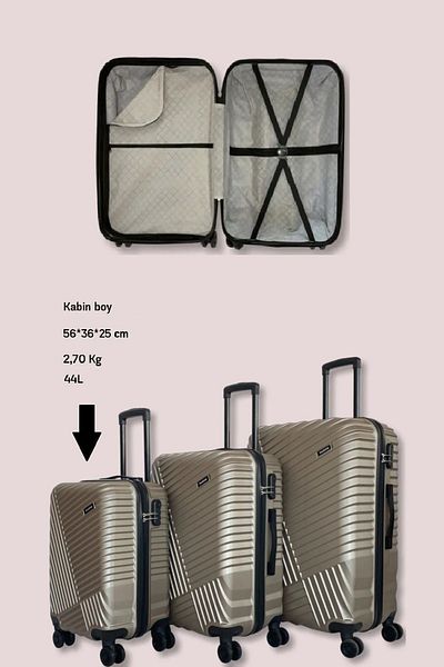 TRENDLESS Nuovo Abs Suitcase - Pyramid Model Locked Travel Suitcase Suitcase Cabin Size Gold