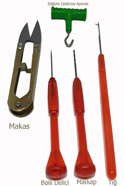 sr sazanrig Boili Tığ Delici Matkap Düğüm Çektirme Makas Takımı (5 Li Set)