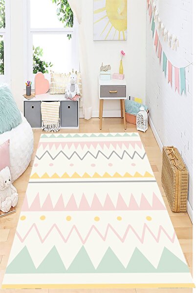 eco concept Renkli Çocuk Halısı, Dekoratif Çocuk Halısı, Kaymaz Taban, Yıkana...