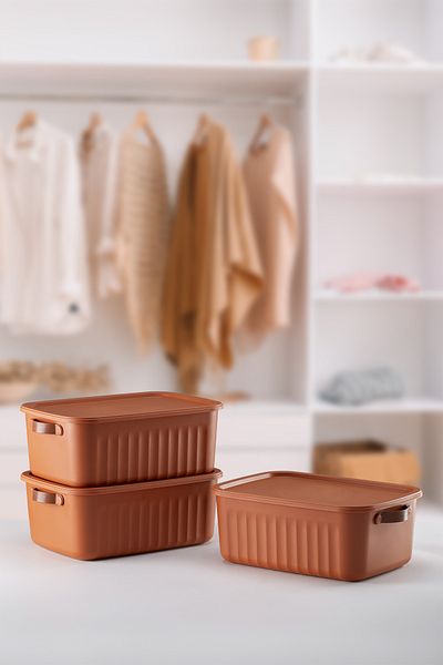LIUWA 10 Lt Capacity 3 PCS Storage Box Mix - Organizer and Decorative Storage Box