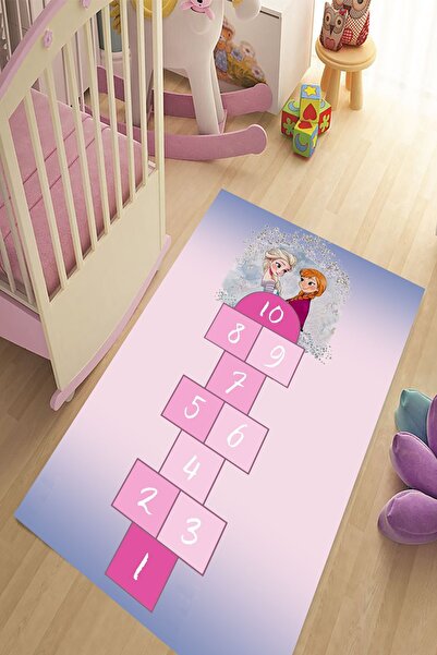 eco concept Seksekli Çocuk Halısı, Pembe Çocuk Halısı, Oyun Halısı, Kaymaz Ta...