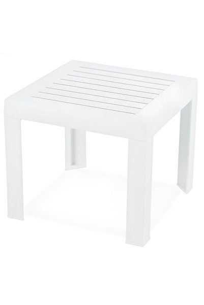 Papatya Suda Plastik Sehpa Beyaz 40x40x35 cm - Taşınabilir Demonte Yapı