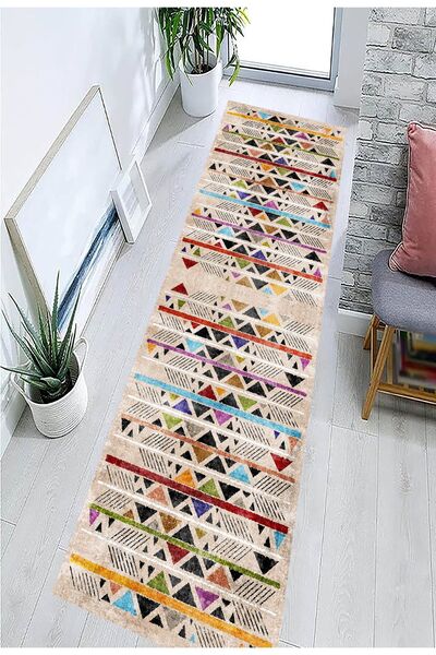 eco concept Yolluk, Çok Renkli Halı, Koridor Halısı, Kaymaz Taban, Yıkanabili...