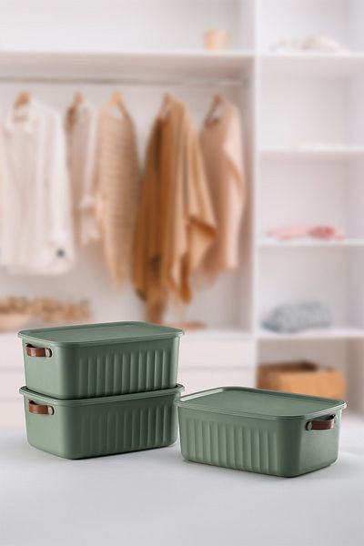 LIUWA 10 Lt Capacity 3 PCS Storage Box Mix - Organizer and Decorative Storage Box