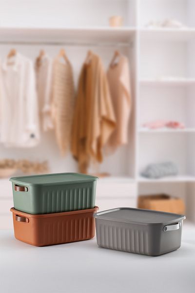 LIUWA 10 Lt Capacity 3 PCS Storage Box Mix - Organizer and Decorative Storage Box