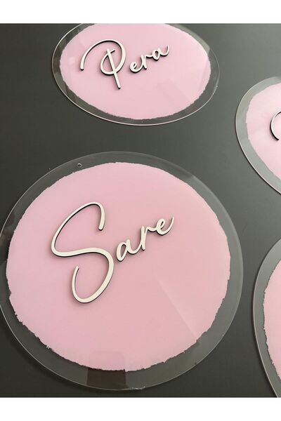 Pembe Ağaç Tasarım Atölyesi Şeffaf Konsept Tasarım Kapı Süsü - Duvar Süsü - B...