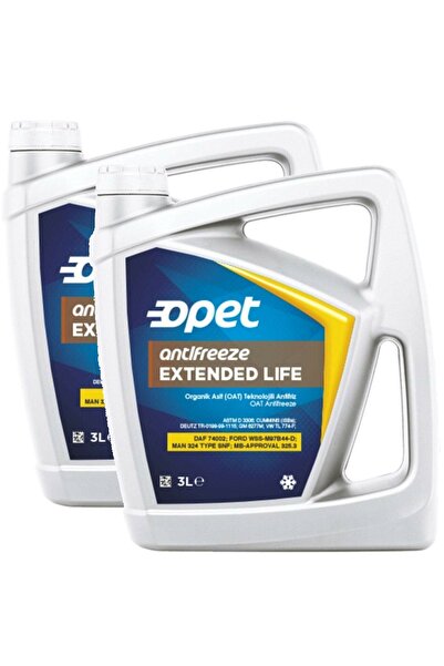 opet Xtended Life Konsantre Antifriz 3 Litre | Kırmızı Antifriz (2 Adet)