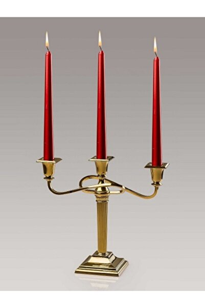 Genel Markalar Nikel Krom Kaplama Quenn Şamdan Altın Rengi 3 Mumlu