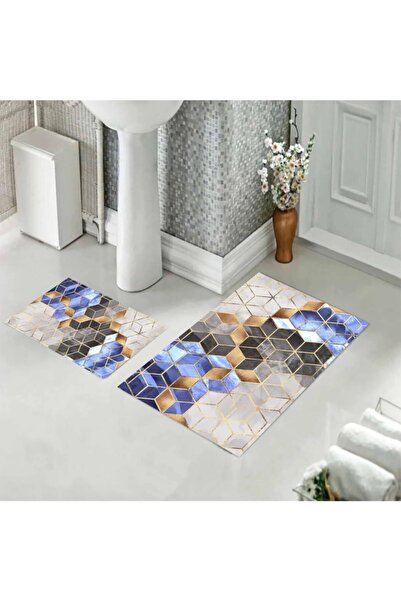 festivalya Αντιολισθητική βάση, χαλάκι μπάνιου, χαλάκι μπάνιου με μοτίβο κύβο...