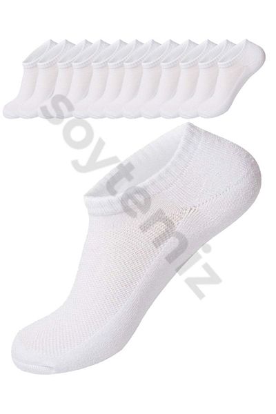 SOYTEMİZ Unisex Βαμβακερά Αόρατα Αθλητικά Αθλητικά Κάλτσες Λευκές 12 Ζεύγη