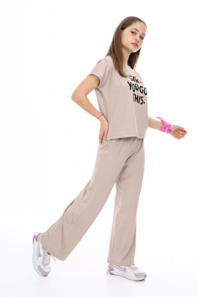 Jannock Pamučni preveliki set za devojčice - pantalone i thsirt