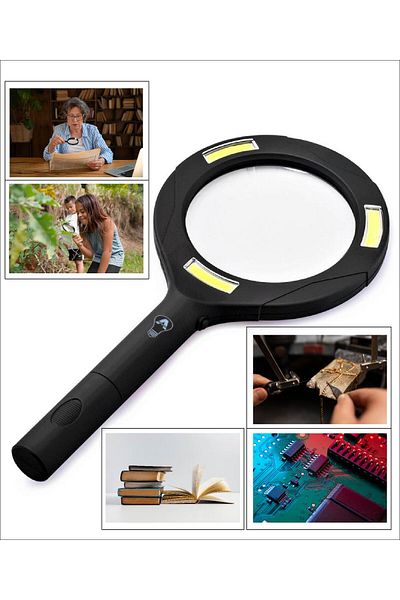 TAREZ Professional Led Lighted Magnifying Glass - Loupe and Lens, 250 Lumen, 3x Zoom