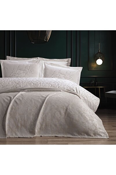 Bella Home Set de mireasă brodat Burçak, 7 piese - 100% bumbac organic - Cuti...