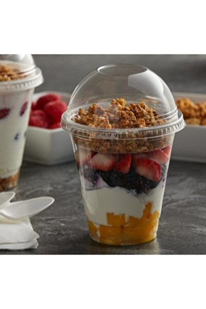 Miopack Mg Home 10 Takım Adet Plastik Şeffaf Bardak Kap300ml Cc Milkshake Kah...