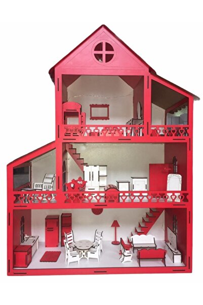 BELİNAY ÇOCUK DÜNYASI مسرح خشبي 80 سم 36 قطعة مكتوب عليها الاسم باللون الأحمر