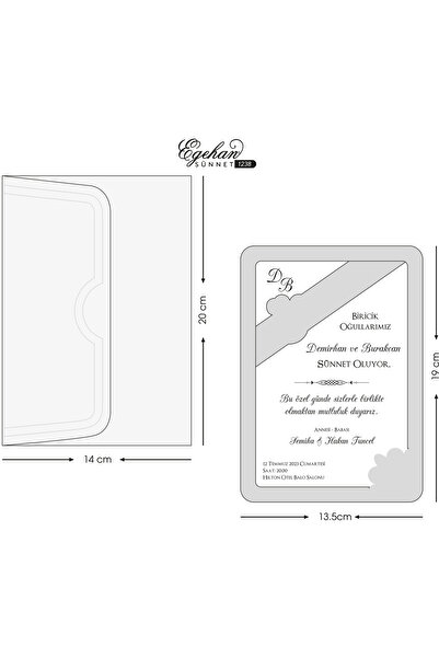 Cem Davetiye Sünnet Davetiyesi 1238 (100 Adet) Baskı Dahil