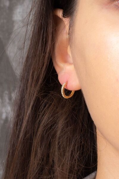 MÜCEVHER SARAYI 14 Ayar Altın Taşlı Halka Küpe