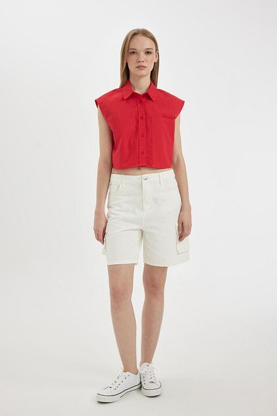 DeFacto Oversize Wide Fit Flame Cotton Sleeveless Shirt D0358Ax24Sm