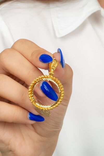 MÜCEVHER SARAYI 22 Ayar Altın Dorİka Boş Çerçeve Kolye ucu