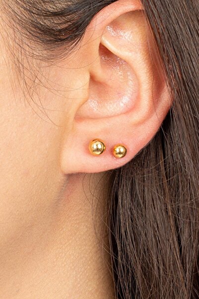 MÜCEVHER SARAYI 22 Ayar Altın 5 Mm Top Küpe