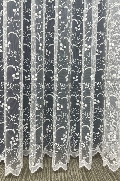 Cortibo Eco 8049 Patterned 1 to 2.5 Medium Pleated Tulle Curtain