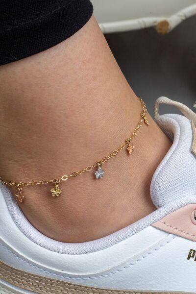 MÜCEVHER SARAYI 14 Ayar Altın Renkli Çiçek Halhal