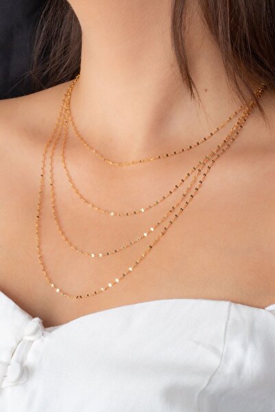 MÜCEVHER SARAYI 22 Ayar Altın İtalyan Aynalı Zincir Kolye